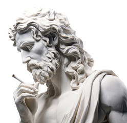 PNG Greek sculpture jesus taking a cigarette person female human.