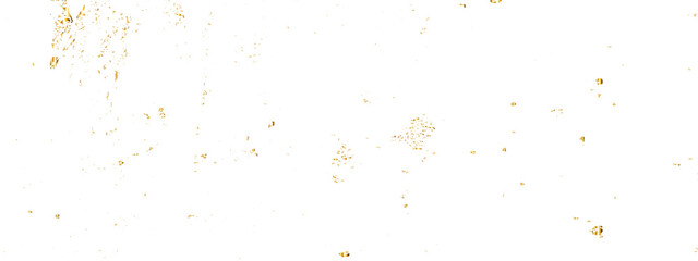 Golden glitter confetti falling down on transparent background. Vector illustration.