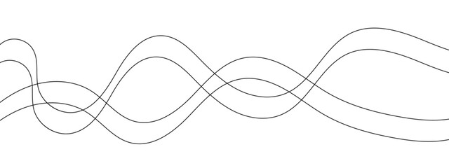 Abstract background with business and technology wave line. Thin line wavy abstract vector background. Curve wave seamless pattern.