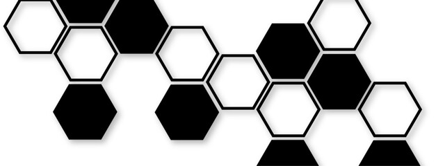 Abstract modern science or technology concept banner hexagonal shapes background. Technology background with hexagons shape pattern. Design for banner, template, technology, science, medical