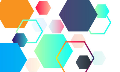 Abstract modern science or technology concept banner hexagonal shapes background. Technology background with hexagons shape pattern. Design for banner, template, technology, science, medical