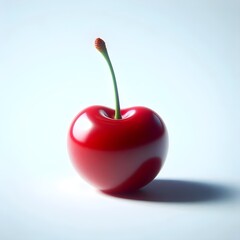 Photo of fresh, sweet, ripe, red cherry isolated on white background
