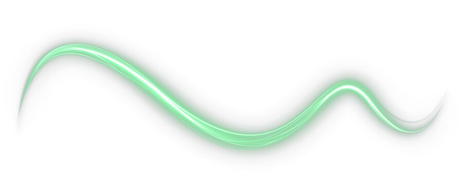 Festive green stripe on white background. Green curl twirl for the holidays. Green colored curve rope. Vector png twirl, line, curve, rope, stripe design element.	