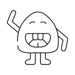fun monster cute line icon vector. fun monster cute sign. isolated contour symbol black illustration
