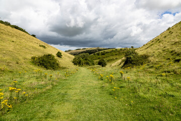 clouds over Devil's Dyke in the South Downs, on a summer's day