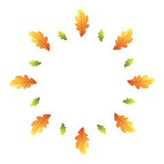 A wreath of autumn leaves. Falling leaves. Sketch, design elements. Vector illustration. Design element for poster, web page, flyers, invitation, frame. Autumn frame