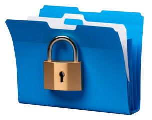 File folder with padlock, privacy and security concept.