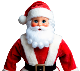 Santa Claus doll, Christmas and celebration concept, on transparent background PNG
