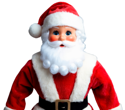 Santa Claus doll, Christmas and celebration concept, on transparent background PNG