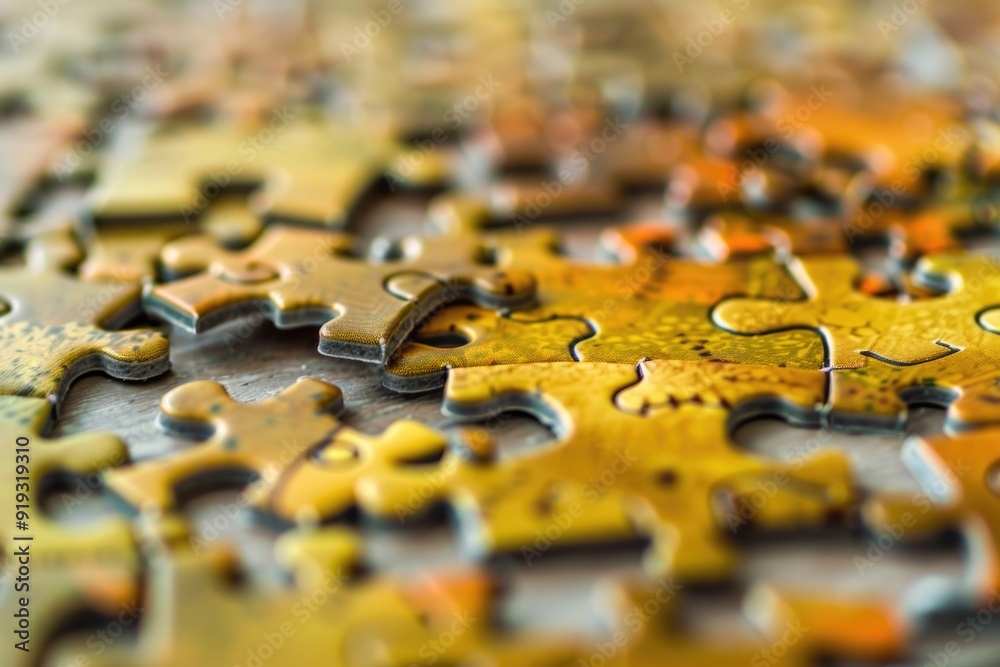 Aufkleber a close-up view of a single puzzle piece on a table