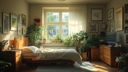 Fototapeta premium Home Nursing Care Depicted with Neglect Highlighting Issues in Elderly Care