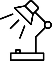 Lamp icon. Workspace symbol. Linear style.