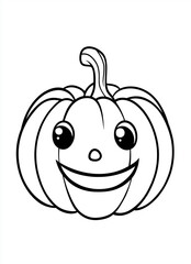 Obraz premium Cute Pumpkin Halloween Coloring Pages for Toddlers