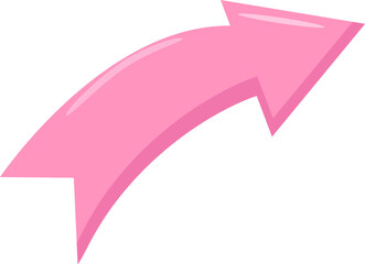Vector pink arrow in flat style