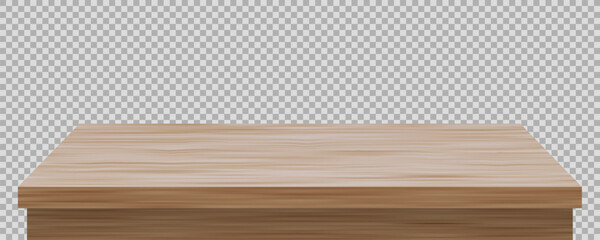 Wooden Office Or Kitchen Desk On Transparent Back