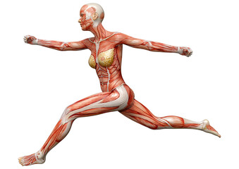 3D Rendering Female Anatomy Figure on White