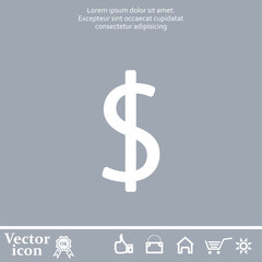 Obraz premium Vector icon of white color on a gray background