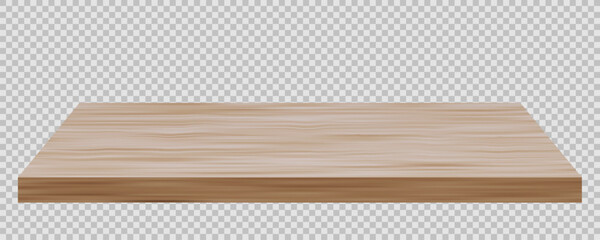 Wooden Office Or Kitchen Desk On Transparent Back