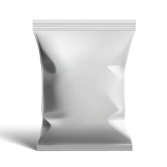 White Blank Plastic Metallic Foil Bag Mockup