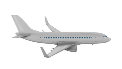 3D White Glossy Commercial Jet Airplane Take Off