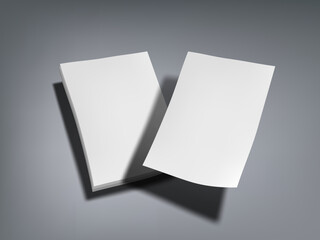 3D Blank Writing Paper Sheet On Dark Background