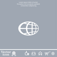 Vector icon of white color on a gray background