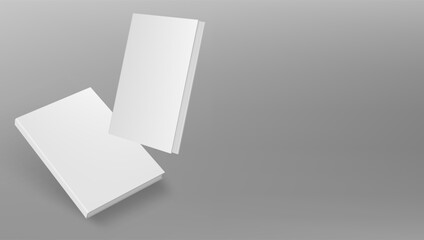Blank White Book Cover With Shadows For Branding
