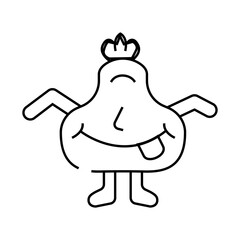 smile monster alien line icon vector. smile monster alien sign. isolated contour symbol black illustration
