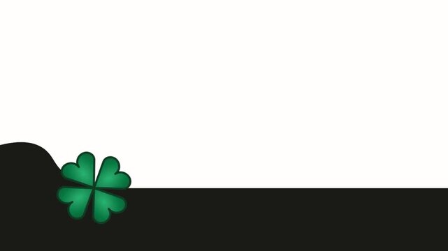 st patrick background template wih clover 4k video animation