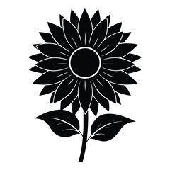 A sunflower silhouette vector illustration