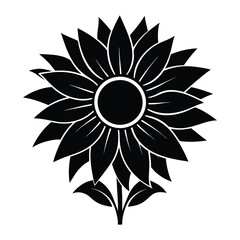 A sunflower silhouette vector illustration