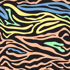 Zebra Skin Pastel Colors Seamless Pattern
