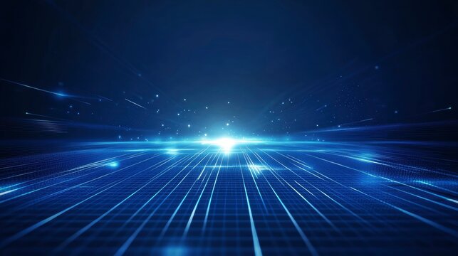 https://s.mj.run/-5pezmlwnS8 Blue technology background with light rays and grid, with generative ai