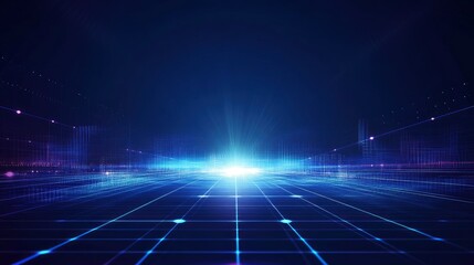 https://s.mj.run/-5pezmlwnS8 Blue technology background with light rays and grid, with generative ai
