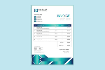 Invoice design with creative shape
