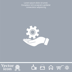Fototapeta premium Vector icon of white color on a gray background