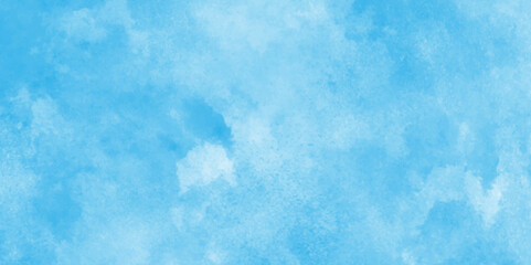 Obraz premium Abstract background with white paper texture and sky blue watercolor painting background. Brush-painted blurred and grainy paint aquarelle Abstract light sky blue grunge texture. Blue grunge surface,