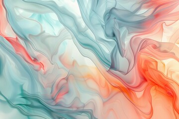 Obraz premium Abstract wallpaper with flowing, organic patterns in soft pastel tones, ideal for a calming