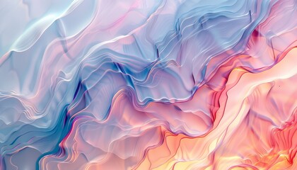 Fototapeta premium Abstract wallpaper with flowing, organic patterns in soft pastel tones, ideal for a calming