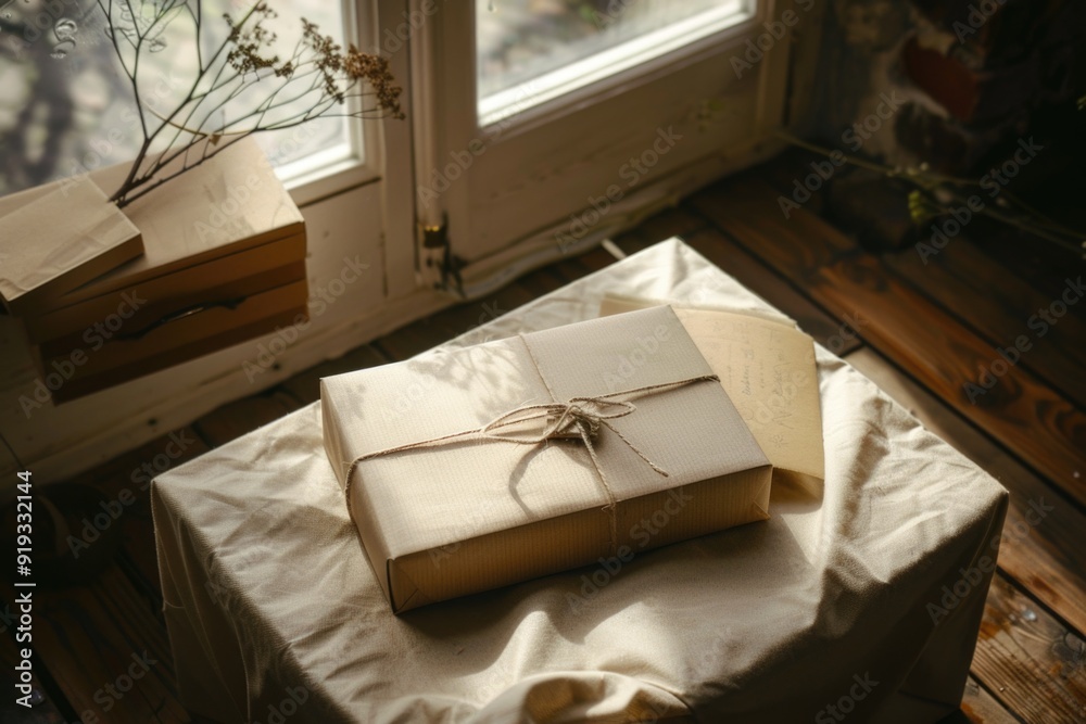 Poster Stack of books on a table with a classic and traditional setting