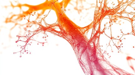 Abstract illustration of a colorful, organic tree structure with a vibrant gradient. Perfect for artistic and scientific themes.