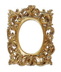 A magnificent and original Baroque oval frame, set on PNG background