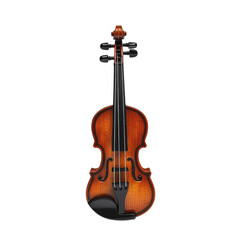 Fototapeta premium PNG Elegant wooden violin displayed on a white surface