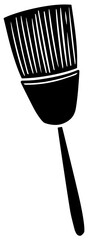 broom illustration housekeeping silhouette dust logo housework icon sweeping outline household equipment dustpan duster brush work cleaner clean house shape floor sweep witch for vector graphic