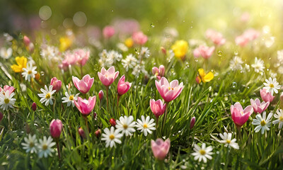 Artistic Spring & Summer Background Lush Green Hues for a Refreshing Seasonal Aesthetic