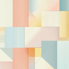 Minimalistic Geometric Patterns in Soft Pastel Colors Wallpaper