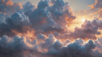 Fototapeta premium Dreamscapes in the Clouds: The Spirit of Freedom Beckons