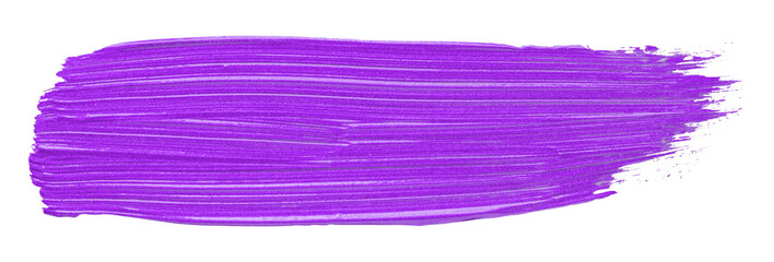 Shiny purple brush stroke isolated on transparent background