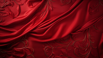 Obraz premium Luxury red fabric pattern and texture abstract background