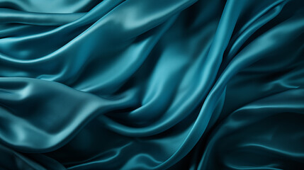 Obraz premium Luxury green blue fabric texture abstract background with wave pattern